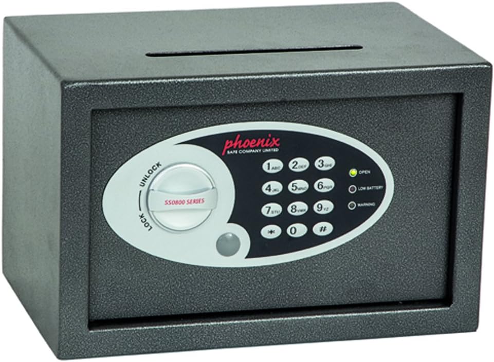 Phoenix Vela SS0801ED Deposit Home &amp; Office Safe mit elektronischem Codeschloss Graphit-Grau (klein)