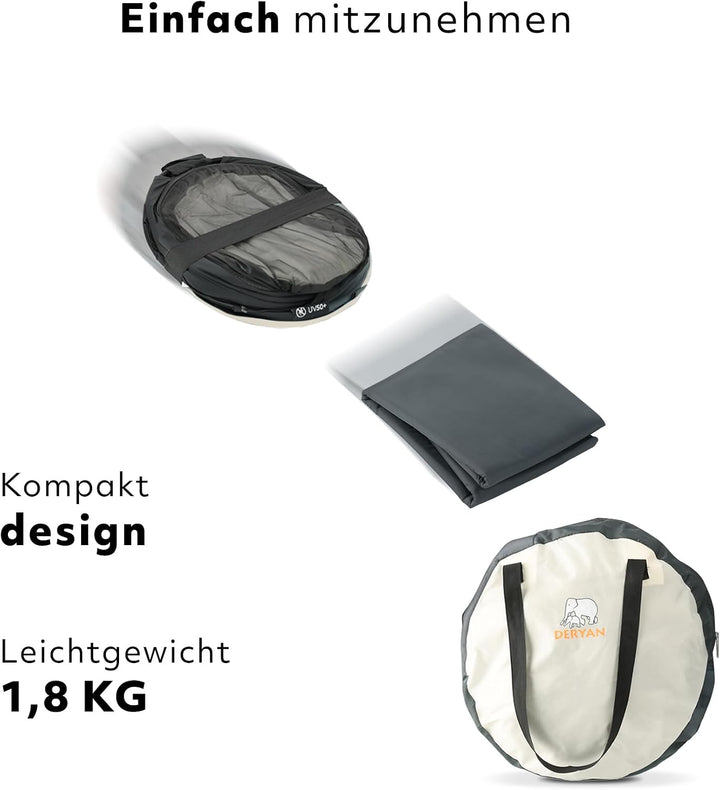Deryan Baby & Kinder Reisebett mit Matratze - ab Geburt bis 2,5 Jahre, Pop Up Kleinkindbett Babyzelt