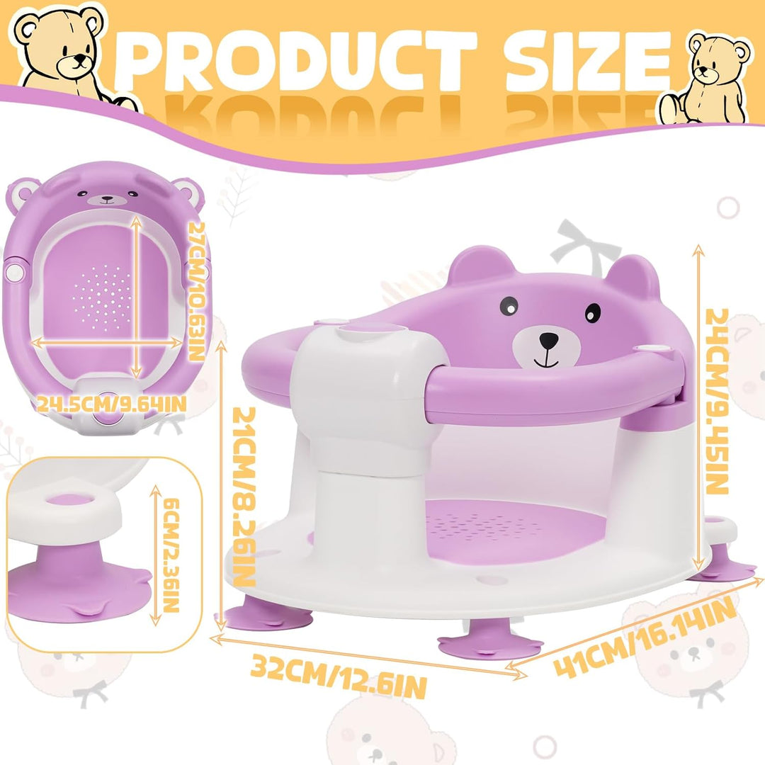 Badewannensitz Baby ab 6-24 monate Badesitz Baby mit 4 Starken Saugnäpfen Ergonomisch Rückenlehne un