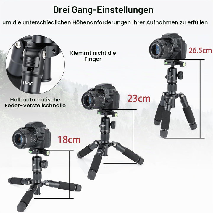 Koolehaoda Mini Stativ für Kamera 20"/51cm Tragbares Desktop Stativ Reisestativ Tischstativ Aluminiu