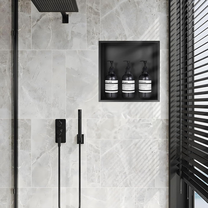 DBREAKS Wandnische Dusche Edelstahl, 32 * 32 * 8.5cm Duschnische, Wandnische Einzelregal Lagerung, D