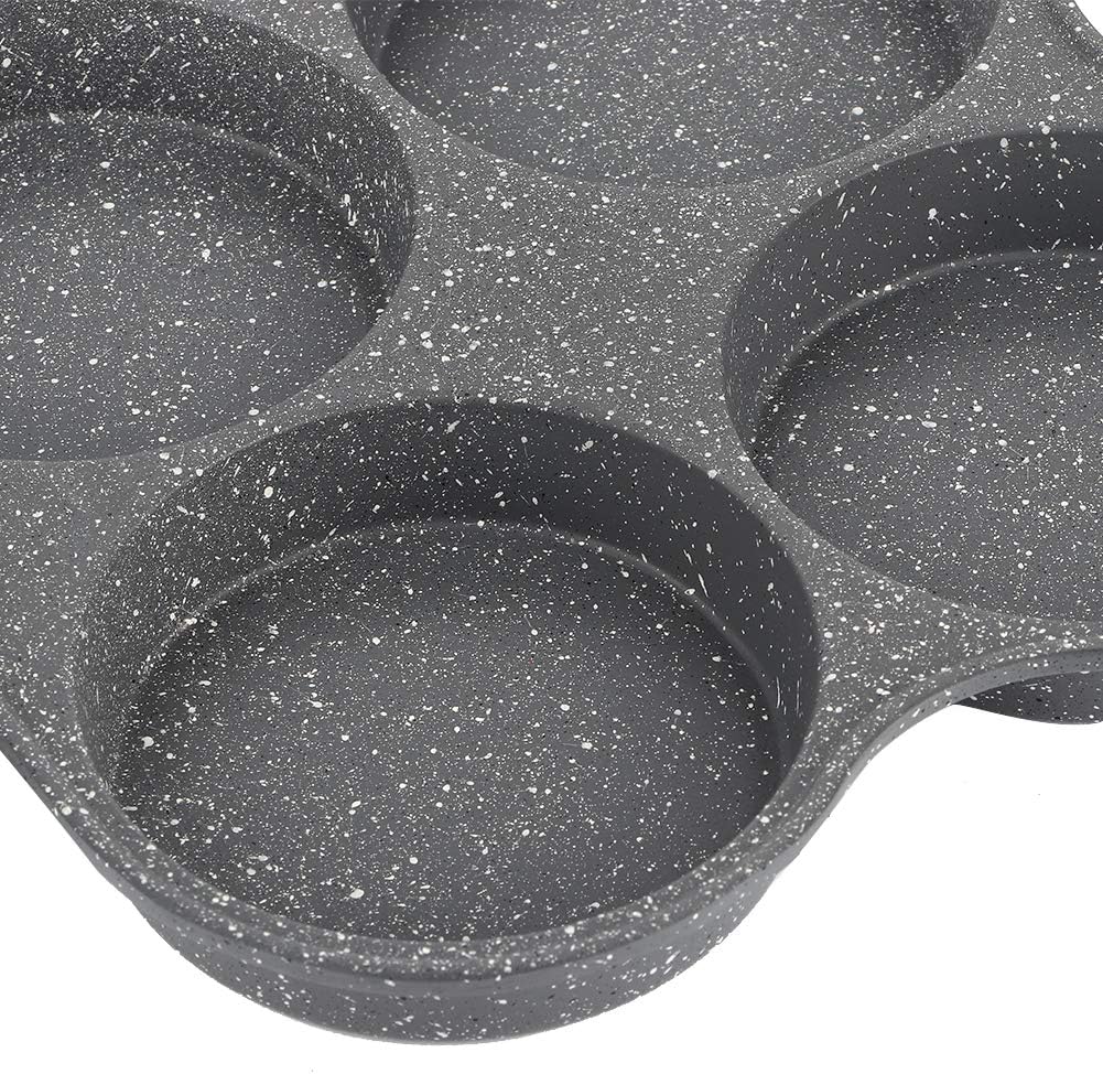 Langlebiger Pfannkuchenhersteller, Aluminium-Maifan-Steinbeschichtung Antihaft-4-Loch-Omelettpfanne,