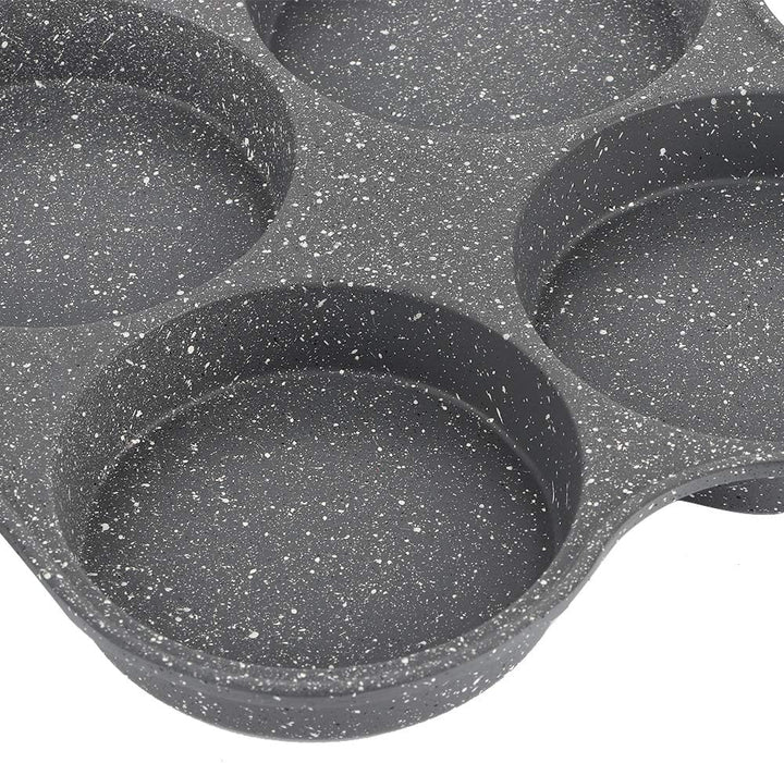 Langlebiger Pfannkuchenhersteller, Aluminium-Maifan-Steinbeschichtung Antihaft-4-Loch-Omelettpfanne,