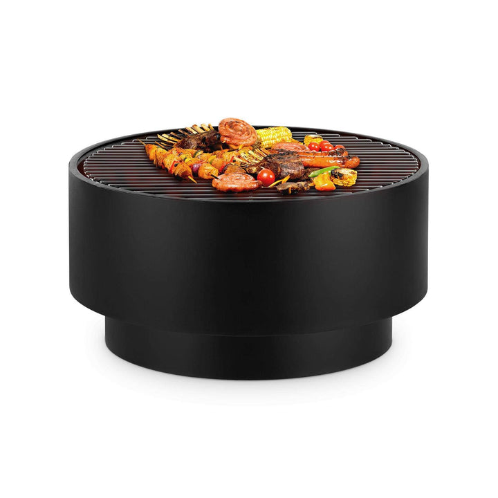 blumfeldt Pompeji Feuerschale & Grill, Feuertonne, verchromter Grillrost, Feuerschale: Ø 60 cm, Gril