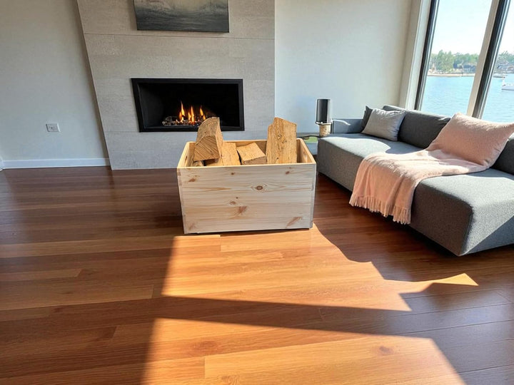weeco Holz-Aufbewahrungstruhe mit Rollen, 73×45×40 cm, Kiefernholz, unbehandelt, Multifunktionale La