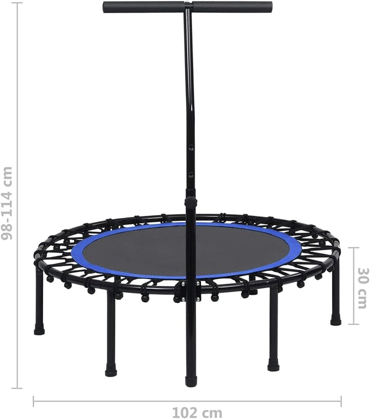 vidaXL Fitness Trampolin mit Griff 30 Bungee-Kabel T-Bar-Griff Sport Jumping Minitrampolin Training