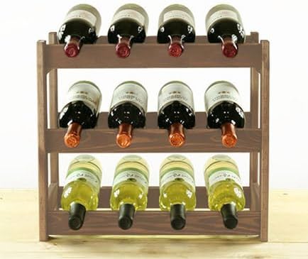 PROREGAL Weinregal PINOTWINE | HxBxT 38x43x25cm | 12 Flaschen | Massives Kiefernholz | Braun geölt |