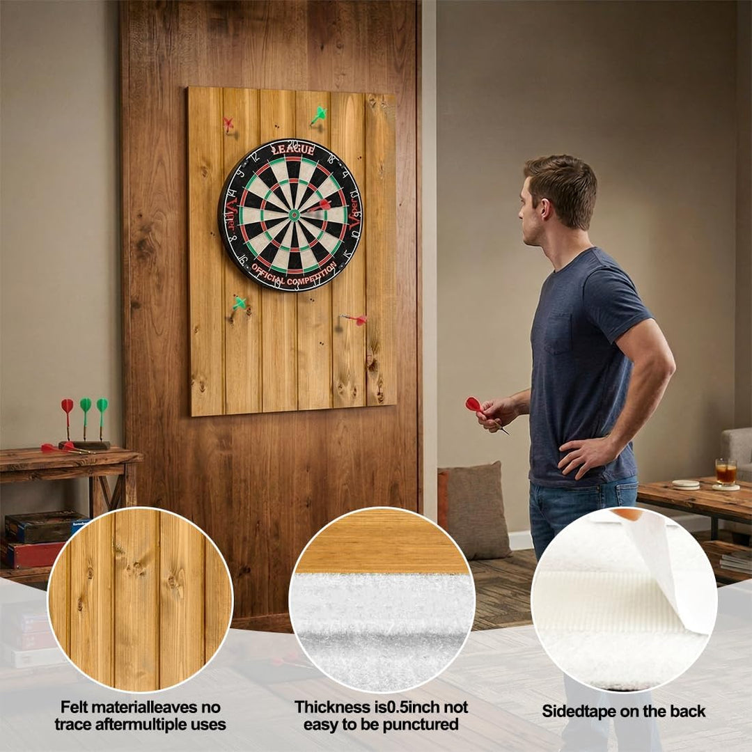 Dartscheibe Wandschutz aus Holzmaserung, Selbstklebendes Filz Surround Board, Gespleisste Wandfliese
