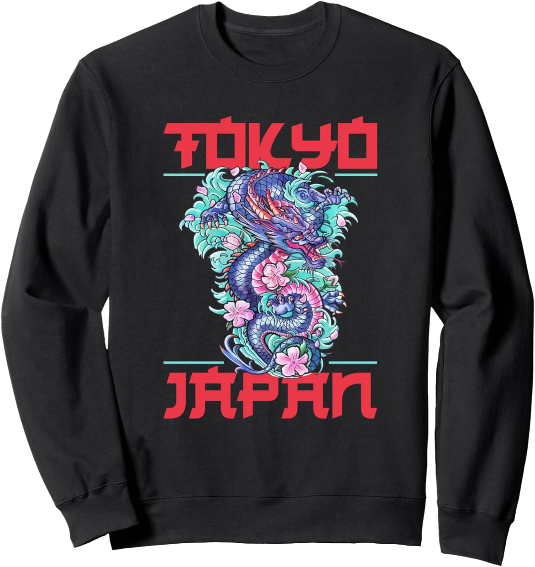 Japanese Gifts - Tokyo Dragon Asian Retro 80s Style Japan Sweatshirt