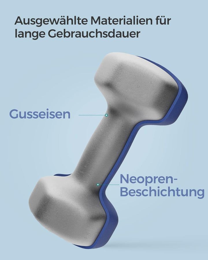 SONGMICS Hanteln, 2er Set,Hantelset, Kurzhanteln, Hexagon, Neopren-Beschichtung, Krafttraining, Work