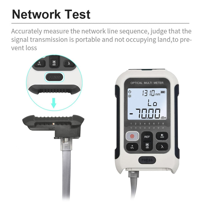 Glasfaser Leistungs Messer, 3 In 1 FTTH Glasfaser Tester Mit Optisches LeistungsmessgeräT, Netzwerkk