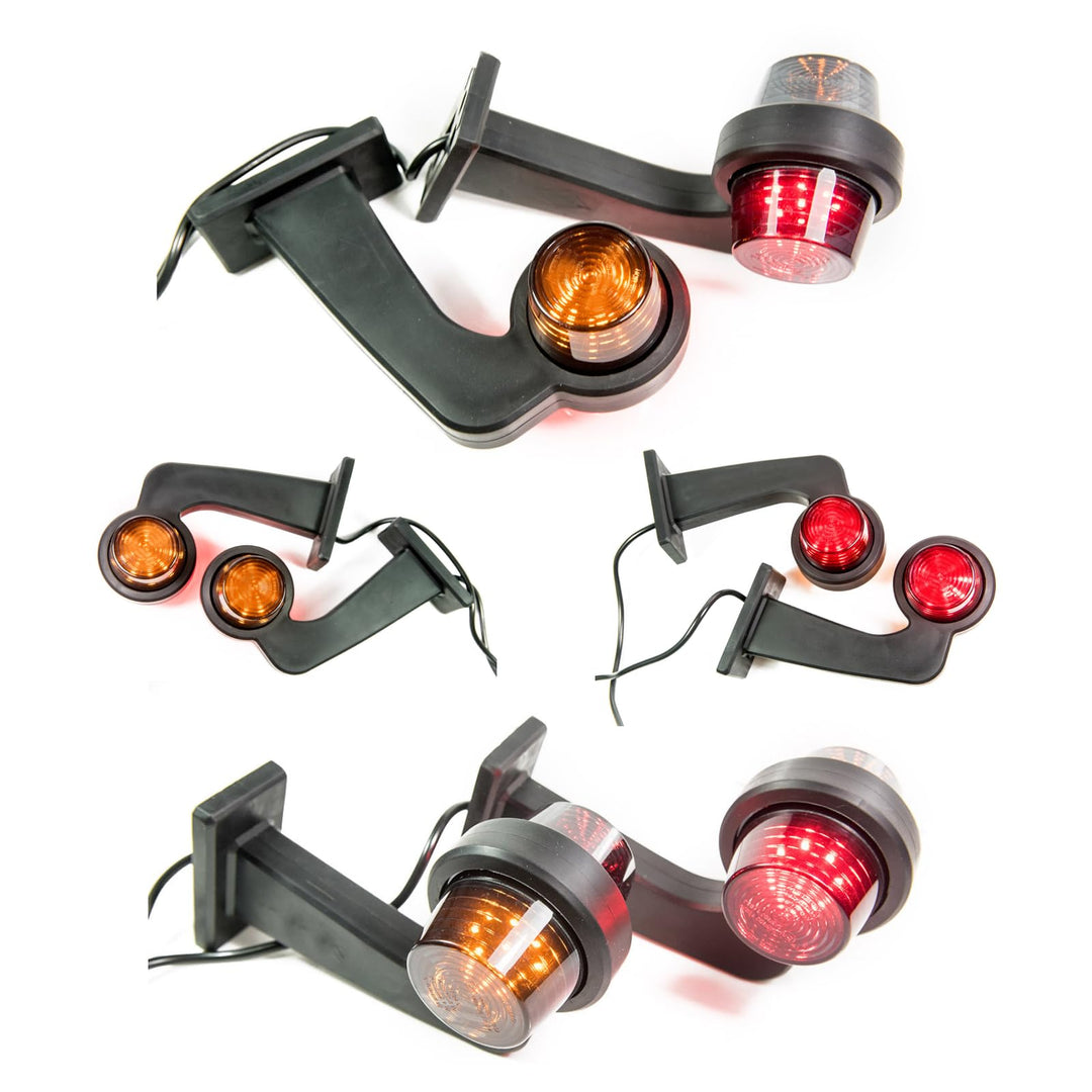 Web Truck 2 x LED Gummi Begrenzungsleuchte Seitenleuchte 12V 24V mit Old School DARK Graphite Positi