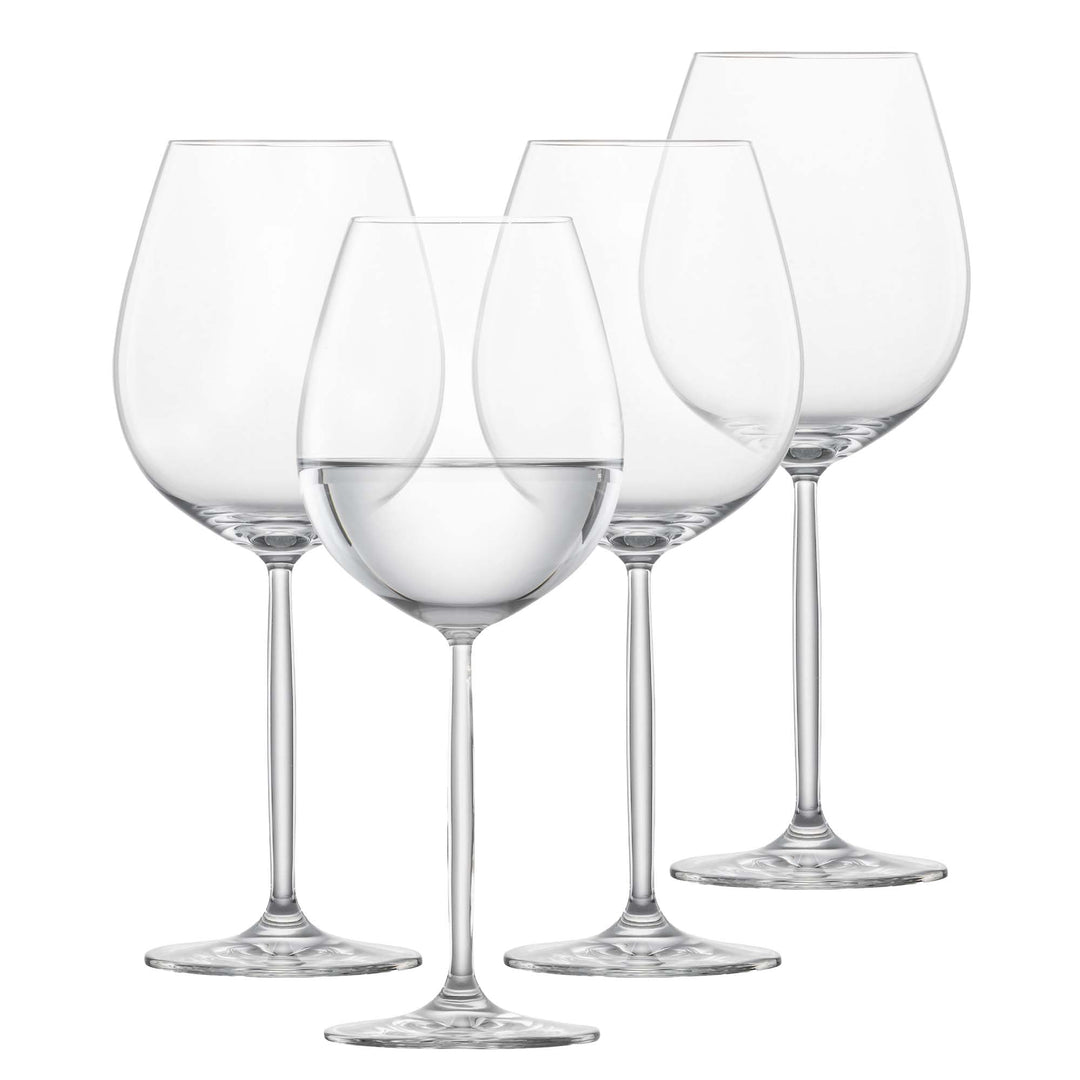 Schott Zwiesel Rotweinglas Muse (4er-Set), klassische Kristallgläser für Rotwein oder Wasser, spülma