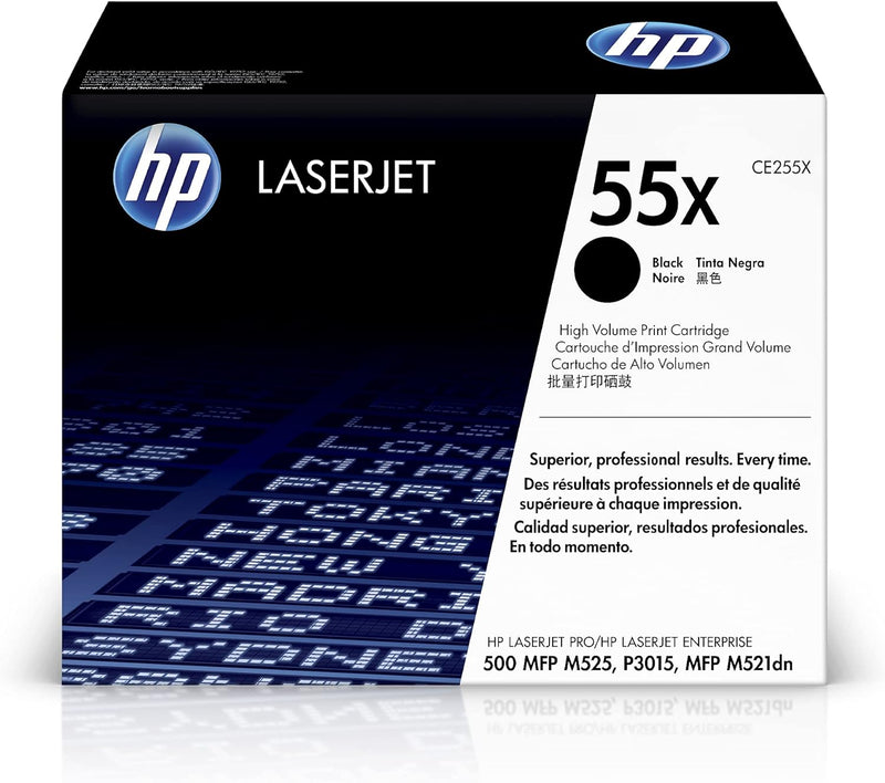 HP 55X (CE255X) Schwarz Original Toner mit hoher Reichweite für HP Laserjet Enterprise P3015, M525,