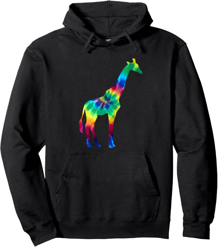 Giraffe Tie Dye Vintage Hippie Giraffe Pullover Hoodie