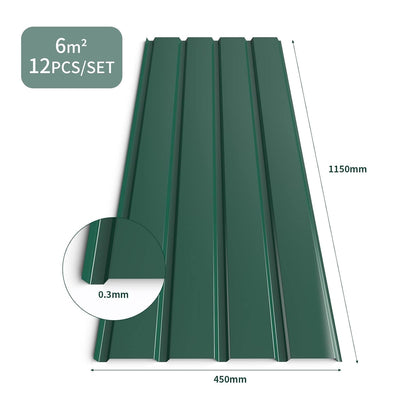 Mondeer Dachblech, Dachbleche Trapezblech, 12PCS Metall Dachdeckung Stahlblech Formblech Platten 115