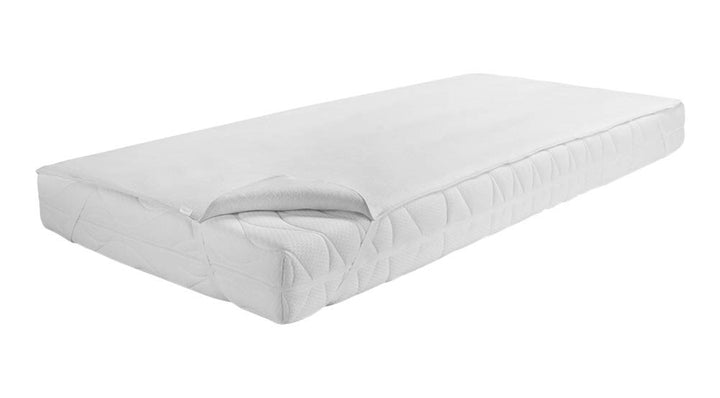 Dormisette Q159 Premium Molton-Matratzenauflage, 90/190 cm, Baumwolle/Zwirn-Calmuc, Reinweiss, 90/19