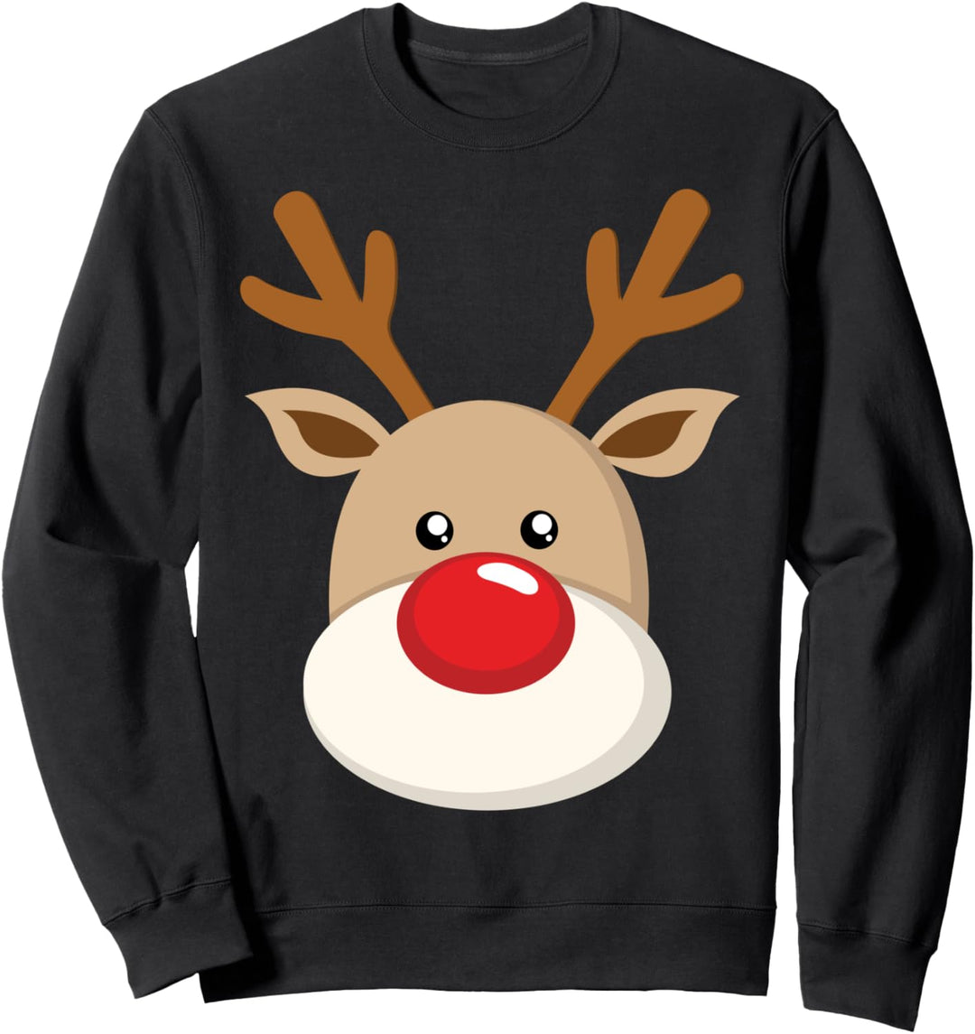 Süss Rentier Rudolf Rote Nase Weihnachten Xmas Party Sweatshirt