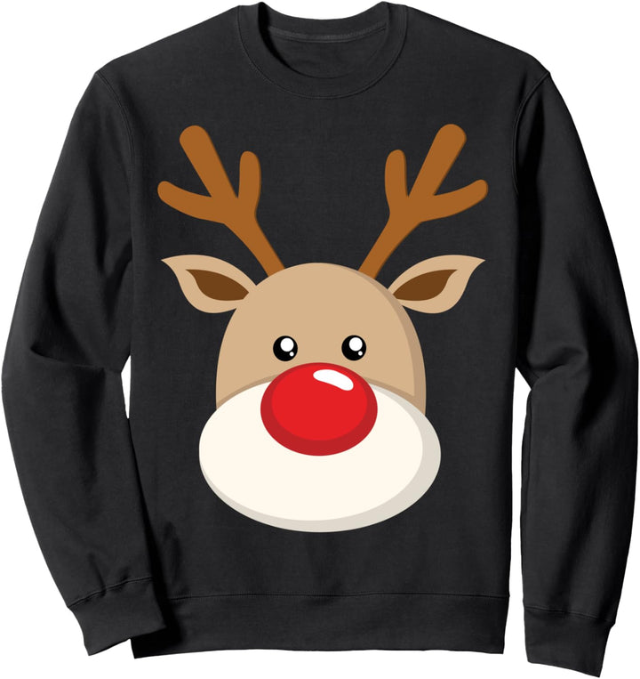 Süss Rentier Rudolf Rote Nase Weihnachten Xmas Party Sweatshirt