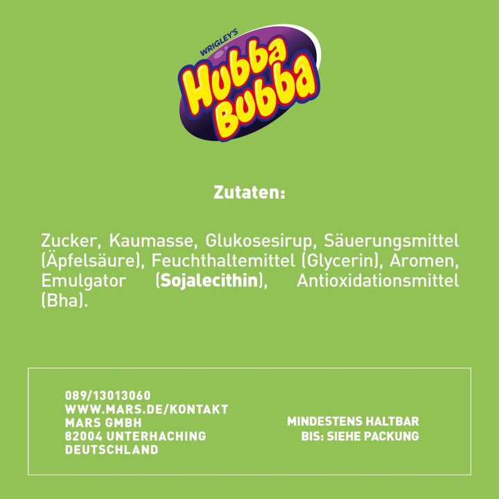 Hubba Bubba Kaugummi Apfel, 20er Pack (20 x 5 Stück), Apfel