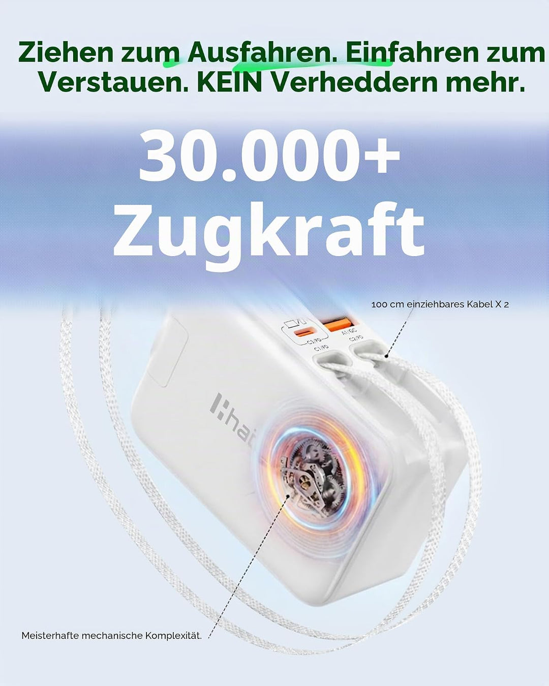 HATALKIN 67W Einziehbares Ladegerät mit Apple Watch Ladegerät | Smart-Display-Schnellladegerät mit G