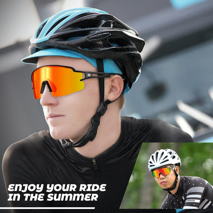 ROCKBROS Fahrradbrille UV 400 Sonnenbrille Photochromatisch Brille Klar Winddicht Sportsbrille für O