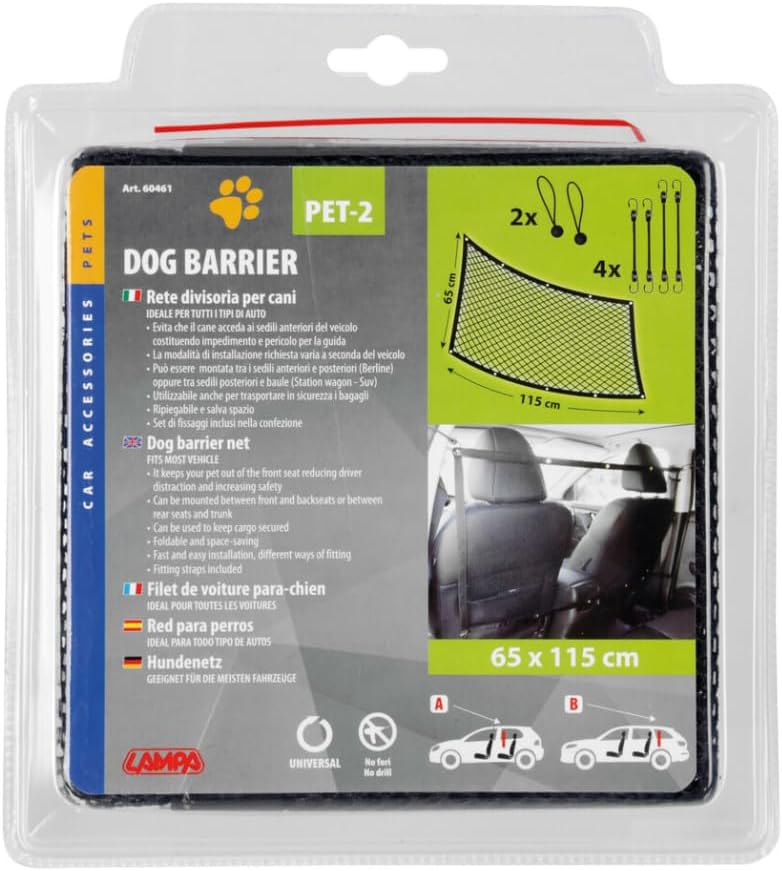 LAMPA 60461 Autonetz für Hunde schwarz