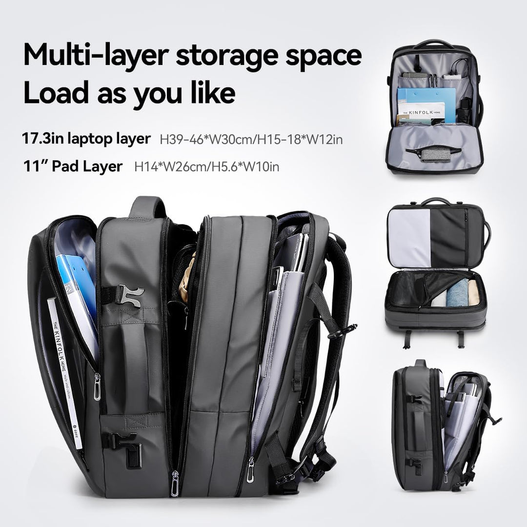 MARK RYDEN 30-45L Geschäftsreiserucksack, Erweiterte Umhängetasche, multifunktionaler Nass- und Troc