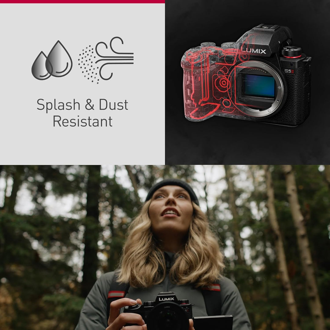 Panasonic LUMIX DC-S5 II Spiegelloses Vollformat-Kameragehäuse mit 50-mm-F1,8-Objektiv, 4K 60p und 6