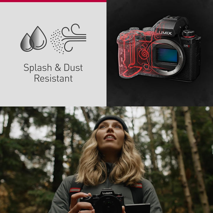 Panasonic LUMIX DC-S5 II Spiegelloses Vollformat-Kameragehäuse mit 50-mm-F1,8-Objektiv, 4K 60p und 6