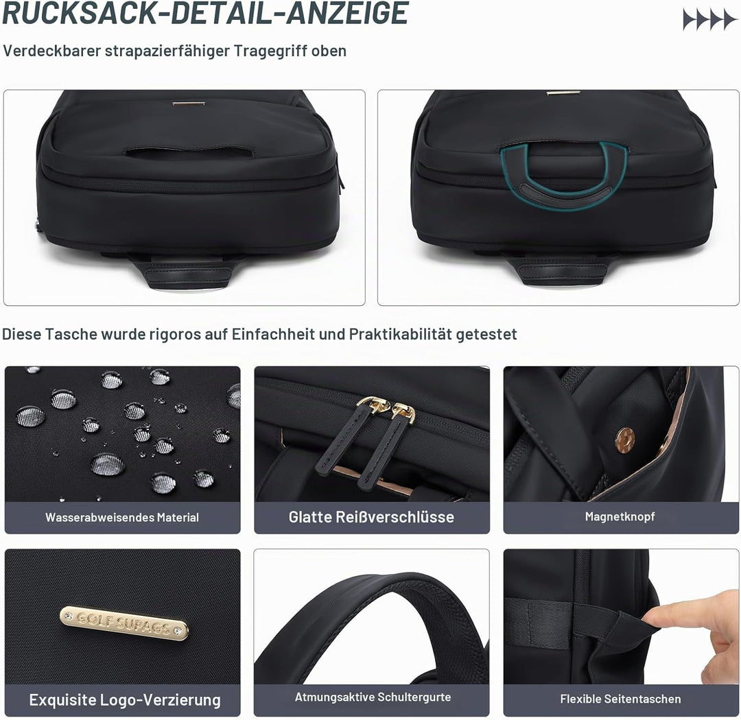GOLF SUPAGS Laptop Rucksack für Damen Casual Daypack für Reise Arbeit Schulrucksack Teenager passend