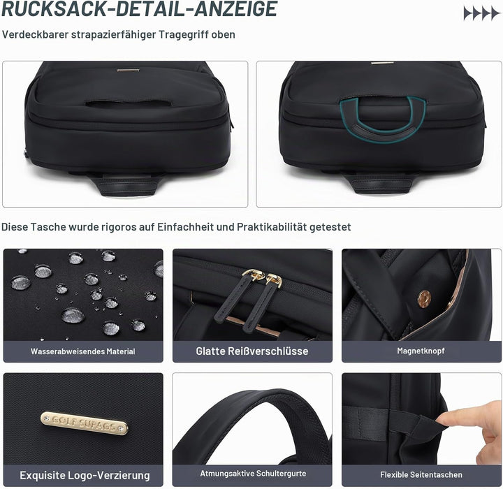 GOLF SUPAGS Laptop Rucksack für Damen Casual Daypack für Reise Arbeit Schulrucksack Teenager passend