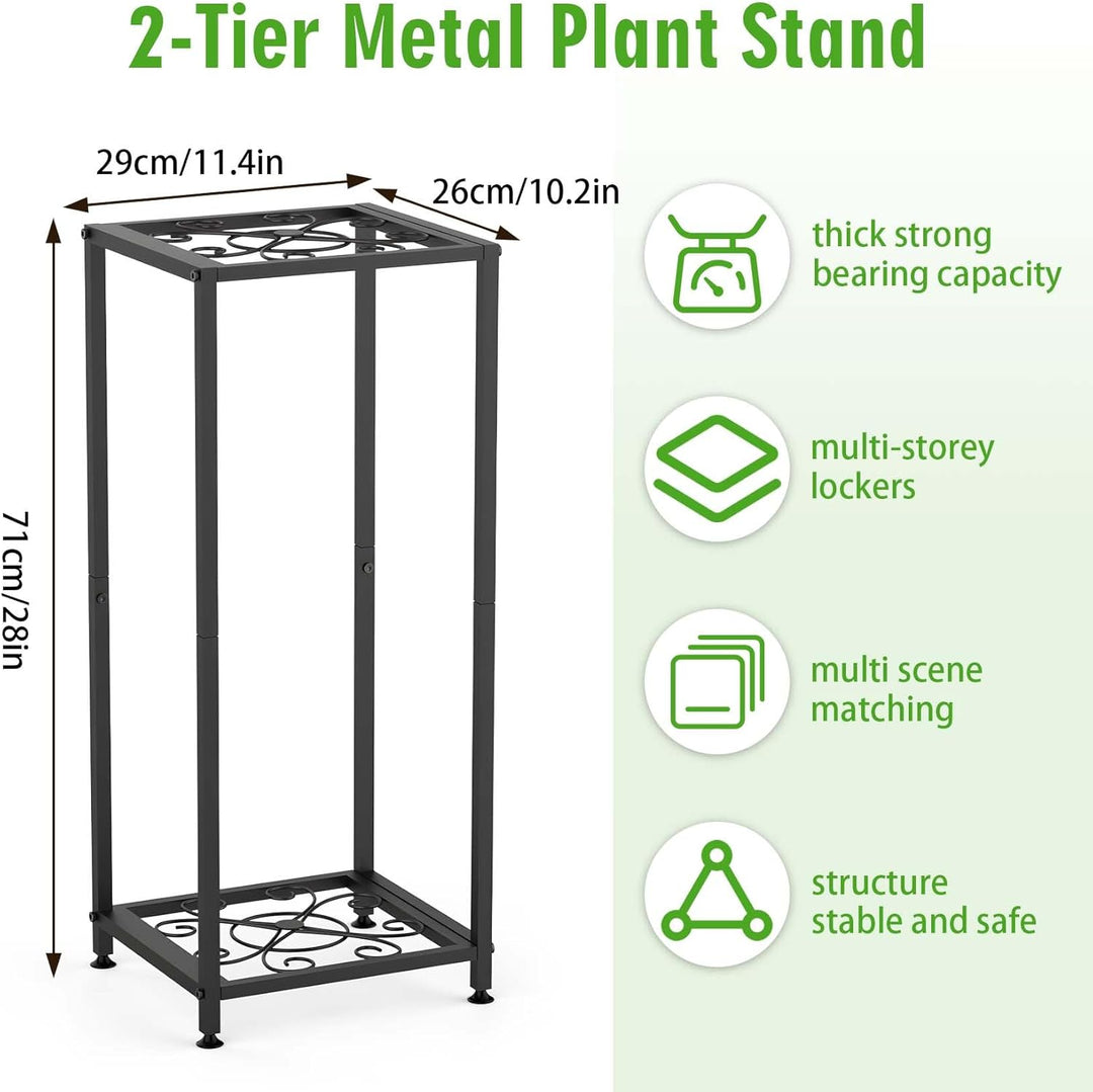 Blumenständer Metall Pflanzenständer Blumenhocker Schwarz Hoch Zimmer Deko, Moderner Pflanzenständer