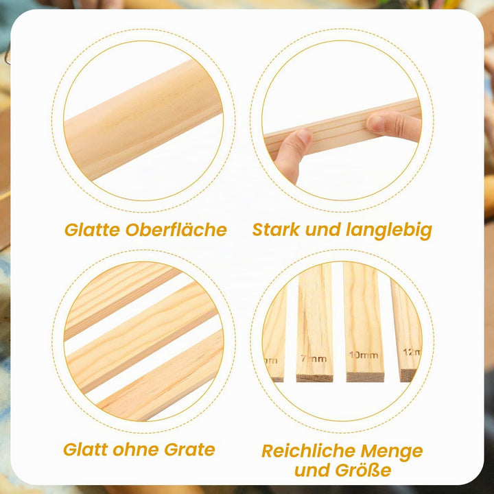 11 Stück Töpfer-Rollführungsstäbe und Nudelholz aus Holz Set Polymer-Ton-Tiefenführung Töpfer-Ton-We