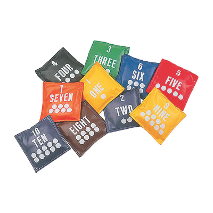 Champion Sports Sitzsack-Set mit Lernmotiven – Alphabet, Farben, geometrische und Zahlen Zahlen (12,