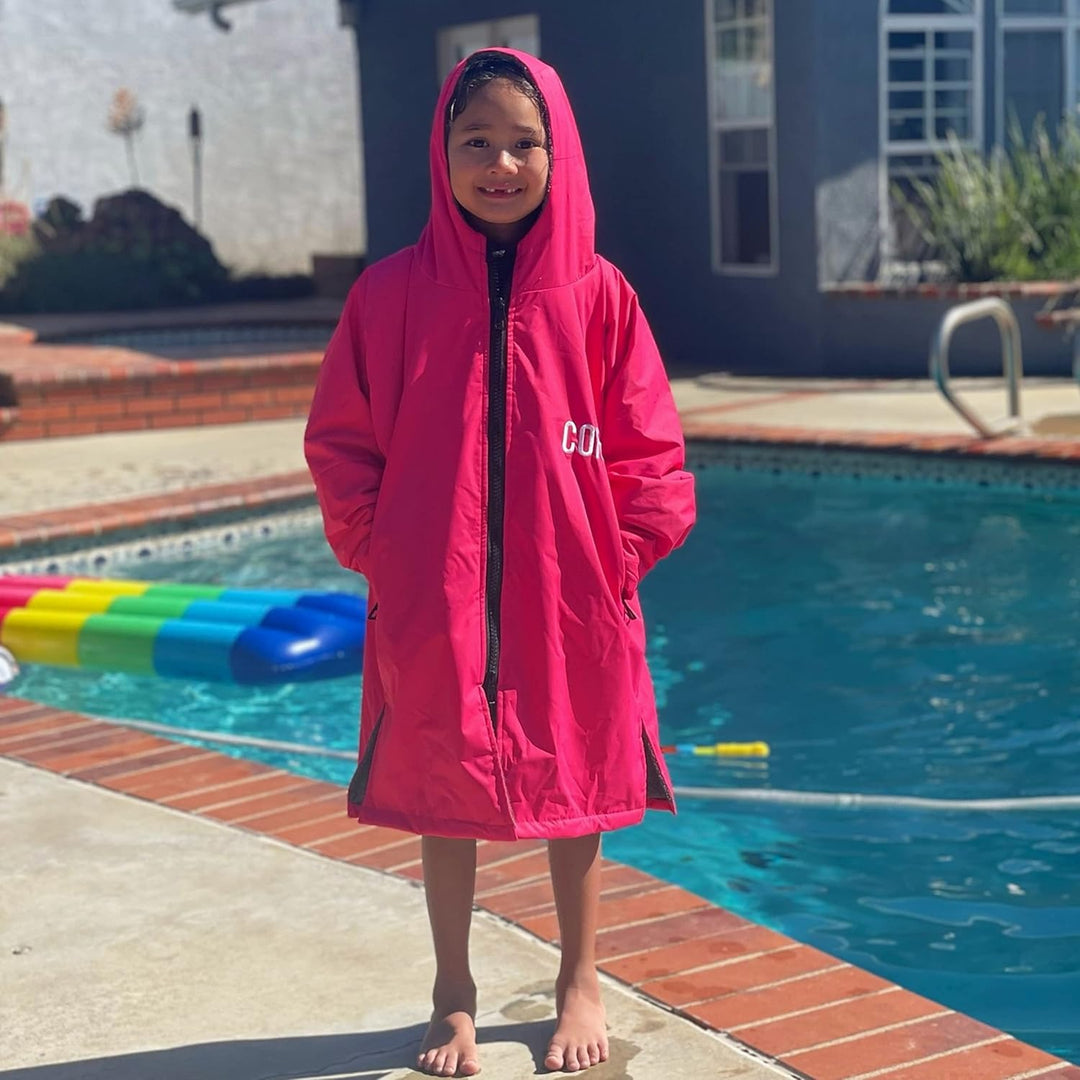 COR Surf Schwimm-Parka, schwere, warme Surfjacke für Herren, Damen, grosse Kinder, wasserabweisendes