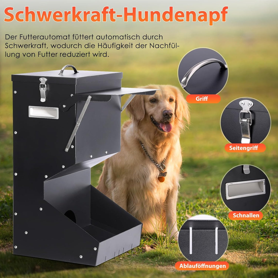 Automatische Hundefütterung im Freien hängende Haustierfutter-Feeder grosse Rasse 25 lbs, galvanisie