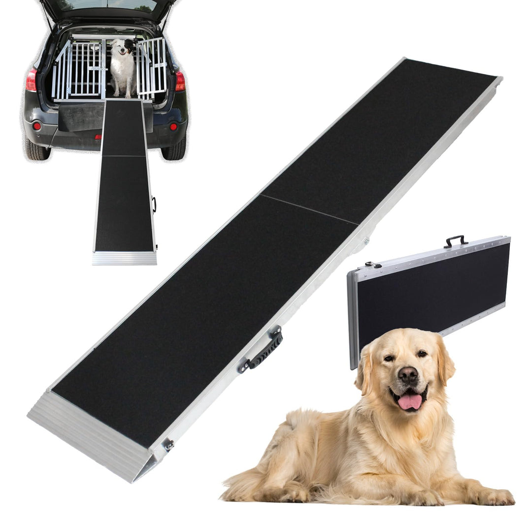 TRUTZHOLM Hunderampe klappbar 183 cm Traglast 180 kg Alu grau schwarz beschichtet Tierrampe Tasche,