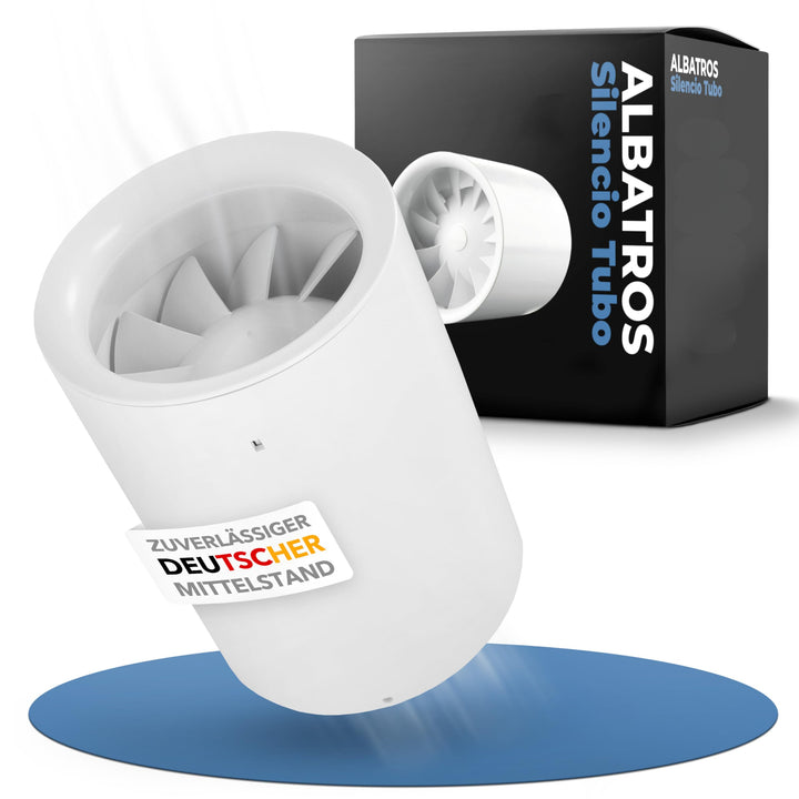 Albatros Rohrventilator 100mm Silencio Tubo - Extra Leise und Leistungsstark - Innovativer Rohr-Lüft