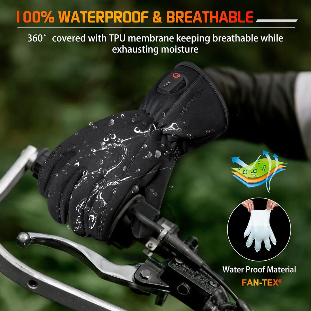 Beheizte Handschuhe Herren Damen, Wasserdicht Touchscreen Beheizte Handwärmer mit 7,4V 2600mAh Wiede
