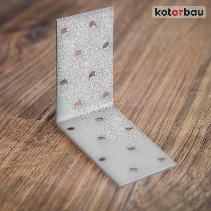 KOTARBAU 100er Set Winkelverbinder 75 x 75 x 40 mm Verzinkt Stahl Bauwinkel Montagelöcher Möbelwinke