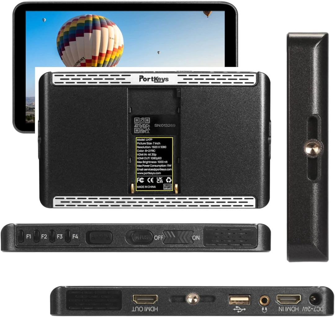 PortKeys LH7P Kameramonitor Wireless Control Kameramonitor 7" Hohe Helligkeit 4K 3D LUT Ausgang 1920