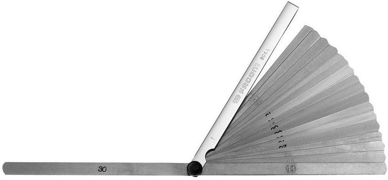 FACOM Präzisions-Fühlerlehren Metrisch, lang, 19 Blaetterblattlang 150 mm,Klingenform, 1 Stück, 804.