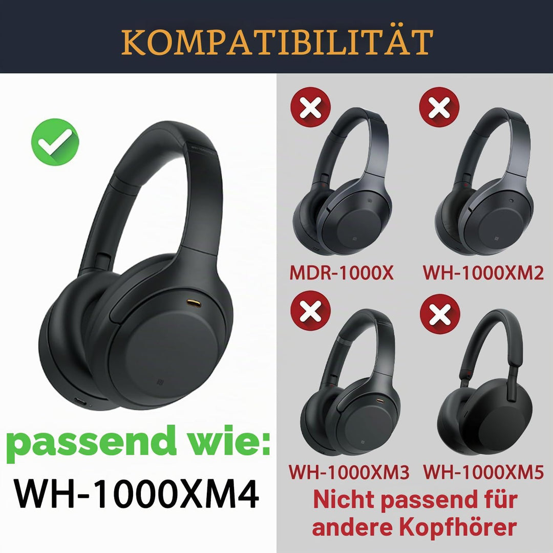 SOULWIT Professionelle Ersatz Ohrpolster für Sony WH-1000XM4 (WH1000XM4) Over-Ear Kopfhörer mit Weic