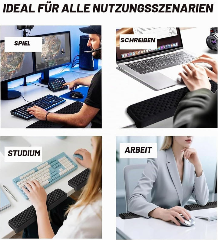 L-Förmige Handballenauflage Tastatur, 2 Stück Wrist Rest Memory Foam Rutschfeste Ergonomisches Handa