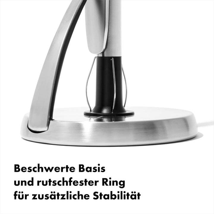 OXO Good Grips Küchenrollenhalter SimplyTear aus Edelstahl Paper Towel Holder Single, Paper Towel Ho