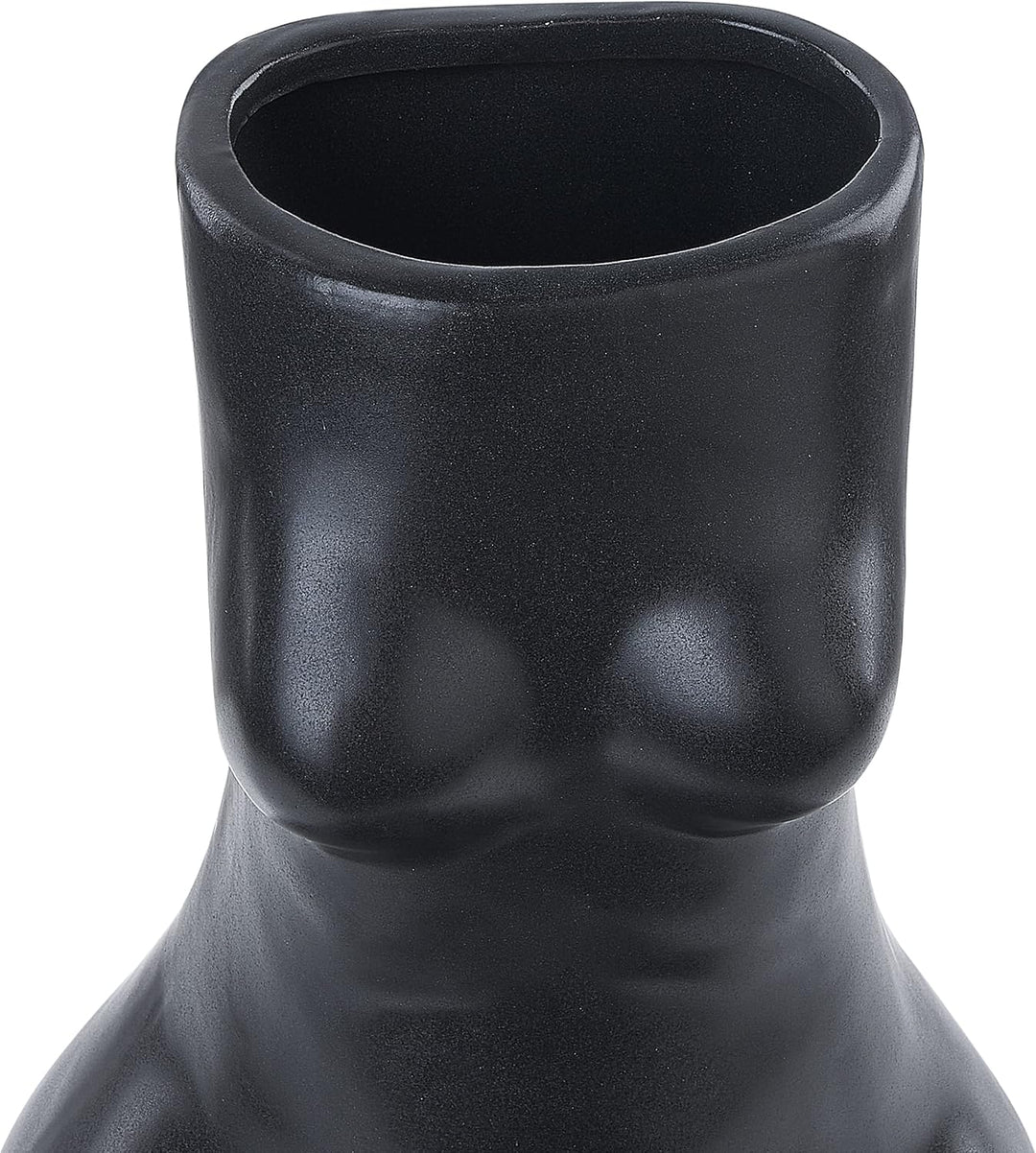 Blumenvase Keramik handgefertigt schwarz 22 cm weibliche Form Modern Pyrgos