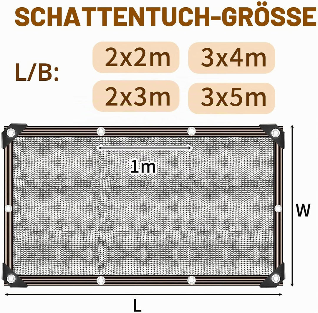 Oncpcare 3x4M Kaninchenkäfig-Abdeckung für Draussen, UV 90% Sonnenschutz-Netzmatte für Haustierkäfig