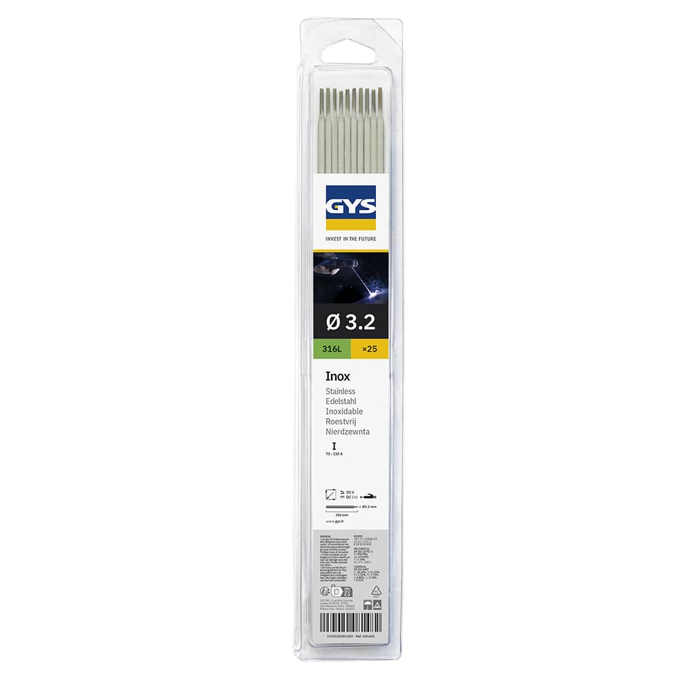 25 Edelstahl-Elektroden - 316 L - Ø 3,2 mm - Blister