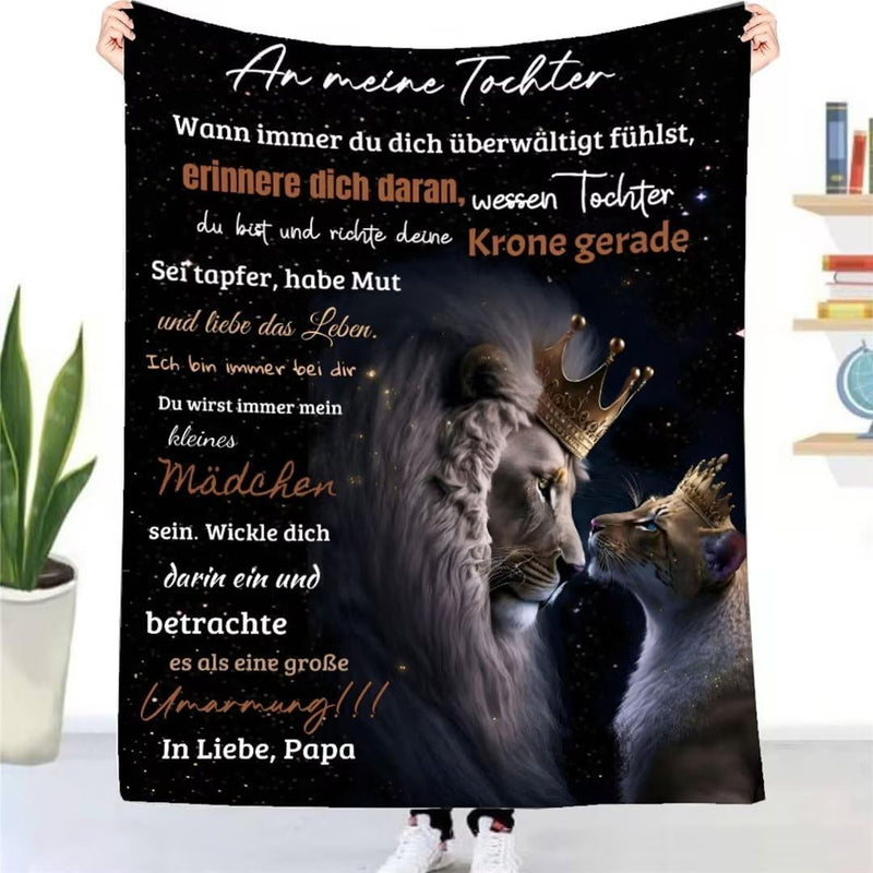 Kuscheldecke Flauschige Vater Tochter Deck, Personalisierte Geschenke Decke für Tochter von Papa, Su